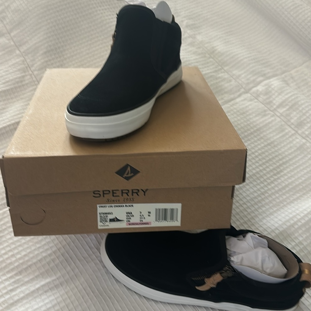 Sperry Suede Crest Lug Checker, In Black - image 5